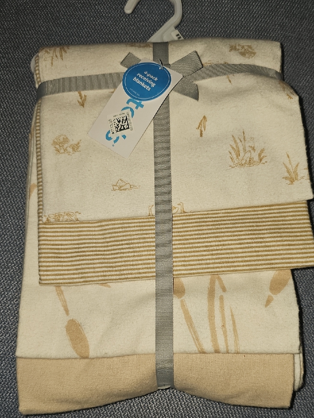 NWT Carter 4 Piece Receiving Blanket Set Boy Girl Duck Baby Infant Frog Mushroom